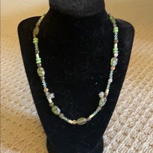 Handmade green beaded necklace